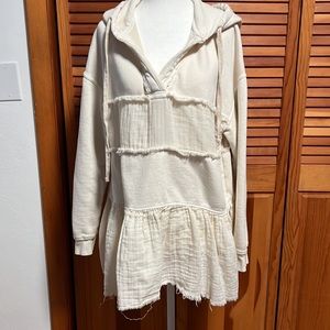 Free people oversized distressed sweatshirt